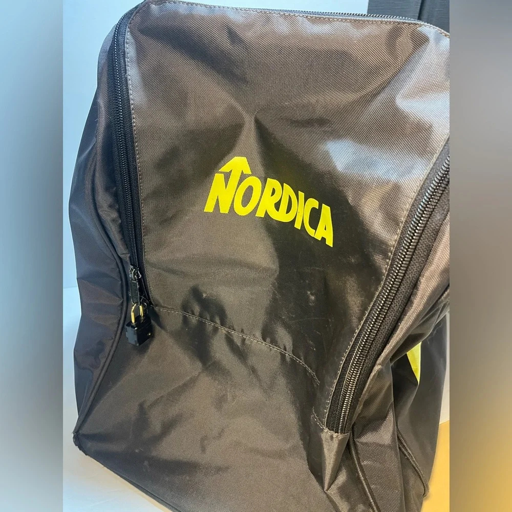 Nordica Ski Boots Duffle Bag Black 25” X 18” X 14” Large Travel Vintage
